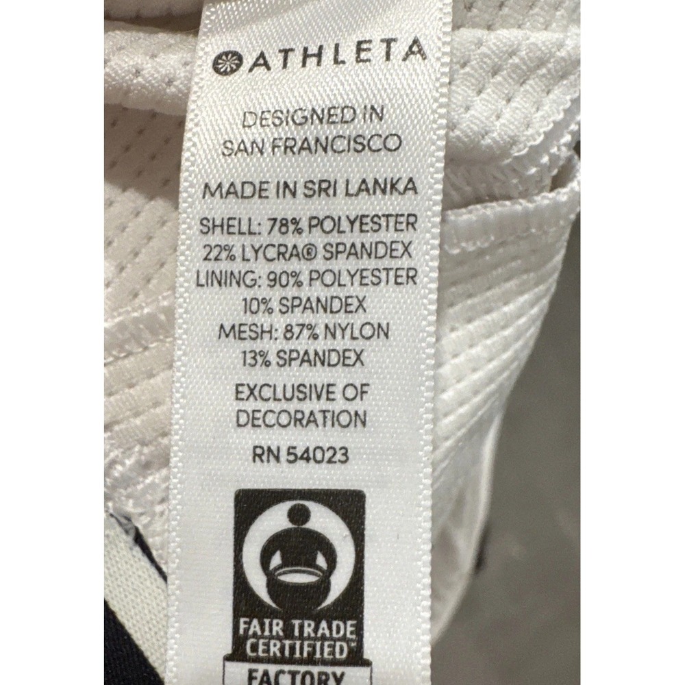 Athleta Contender Track White Floral Print Sports Bra Size Small Gym Workout - Picture 7 of 7